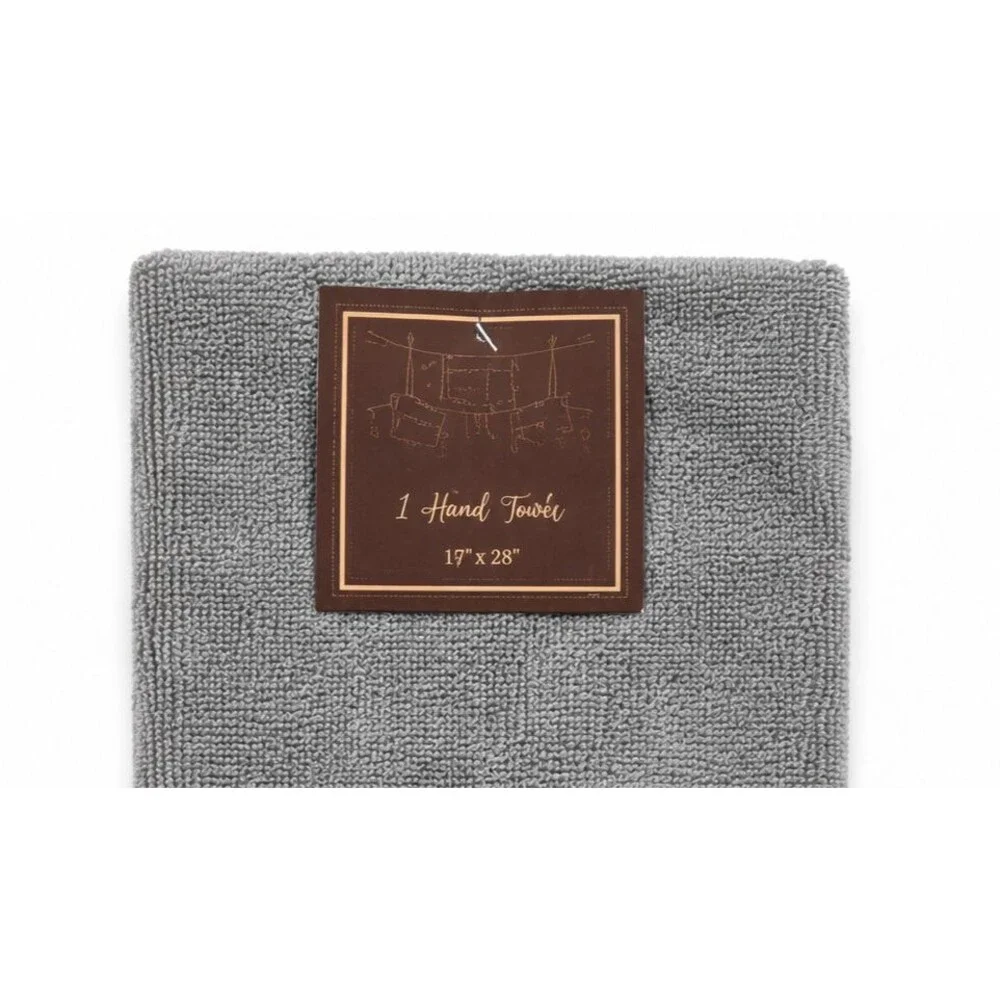 Christmas Gnome Hand Towels Set of 2 Embroidered Gray Holiday Bathroom 16x28